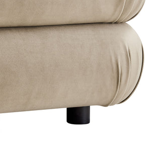 Modway Furniture Jubilee Modular Performance Velvet Tufted Ottoman for Living Room Sectional Seating Taupe EEI-6899-TAU