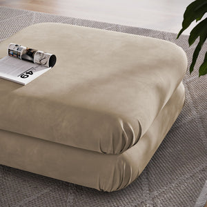Modway Furniture Jubilee Modular Performance Velvet Tufted Ottoman for Living Room Sectional Seating Taupe EEI-6899-TAU