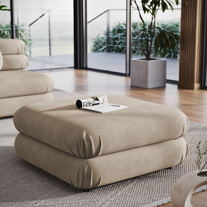 Modway Furniture Jubilee Modular Performance Velvet Tufted Ottoman for Living Room Sectional Seating Taupe EEI-6899-TAU