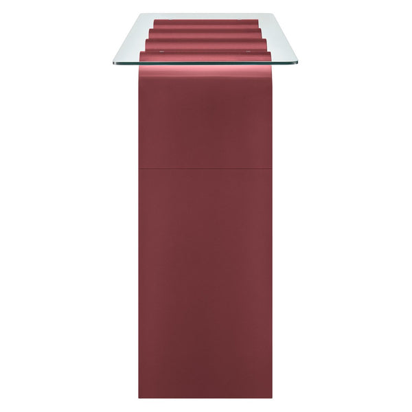 Modway Furniture Ondine Glass Top Console Table - Retro-Modern Design with Wave-Shaped Base for Stylish Interiors Spiced Apple EEI-6901-SPA