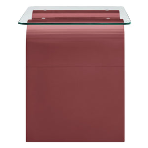 Modway Furniture Ondine Glass Top Side Table – Retro Wave Design with Sturdy Base for Stylish Home Decor & Versatility Spiced Apple EEI-6902-SPA