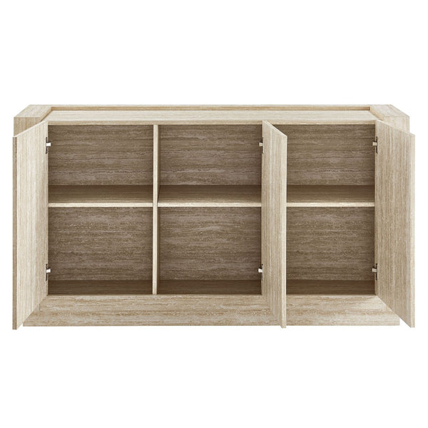 Modway Furniture Hollis 59" Travertine Sideboard - Versatile Storage Buffet or TV Console with Adjustable Shelves EEI-6906-TRA