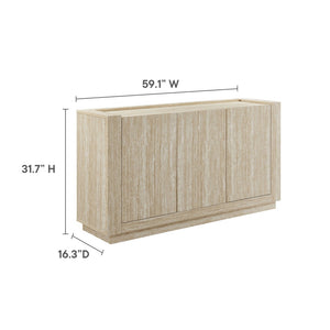 Modway Furniture Hollis 59" Travertine Sideboard - Versatile Storage Buffet or TV Console with Adjustable Shelves EEI-6906-TRA