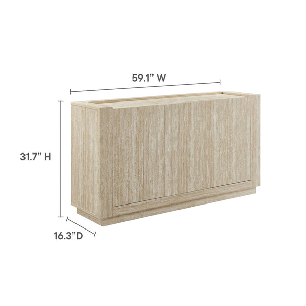 Modway Furniture Hollis 59" Travertine Sideboard - Versatile Storage Buffet or TV Console with Adjustable Shelves EEI-6906-TRA