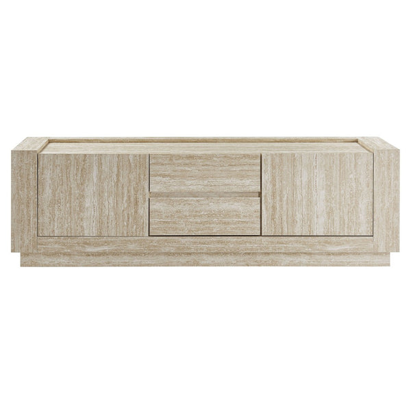 Modway Furniture Hollis Modern 59" Travertine TV Stand - Stylish Media Console with Ample Storage & Floor Protection EEI-6907-TRA