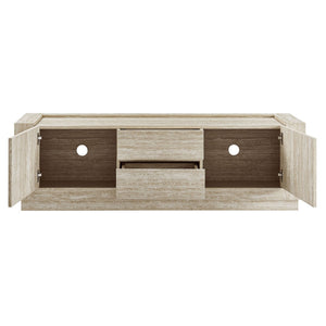 Modway Furniture Hollis Modern 59" Travertine TV Stand - Stylish Media Console with Ample Storage & Floor Protection EEI-6907-TRA
