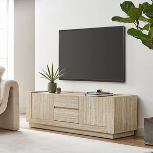 Modway Furniture Hollis Modern 59" Travertine TV Stand - Stylish Media Console with Ample Storage & Floor Protection EEI-6907-TRA