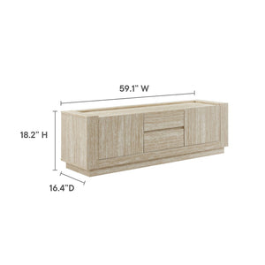 Modway Furniture Hollis Modern 59" Travertine TV Stand - Stylish Media Console with Ample Storage & Floor Protection EEI-6907-TRA