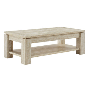 Modway Furniture Hollis Travertine Coffee Table - Modern Elegance with Spacious Storage & Durable Design for Any Space EEI-6908-TRA