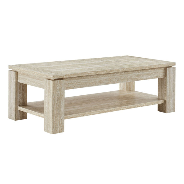 Modway Furniture Hollis Travertine Coffee Table - Modern Elegance with Spacious Storage & Durable Design for Any Space EEI-6908-TRA