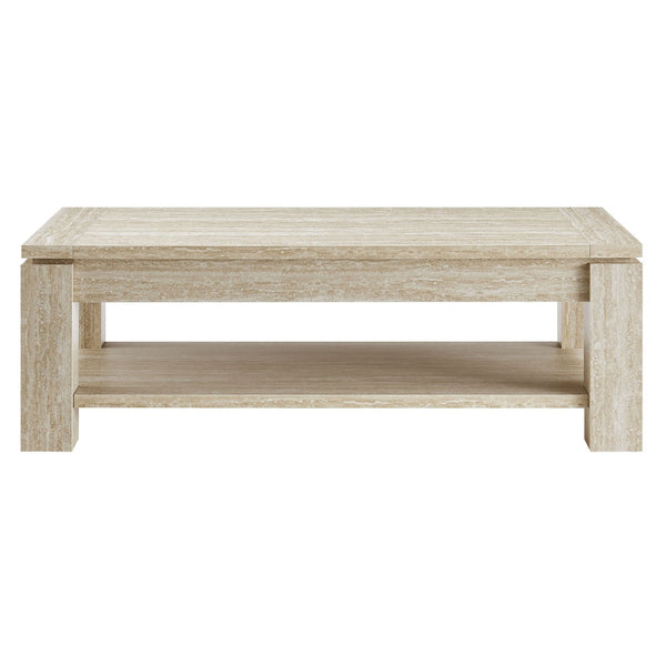 Modway Furniture Hollis Travertine Coffee Table - Modern Elegance with Spacious Storage & Durable Design for Any Space EEI-6908-TRA