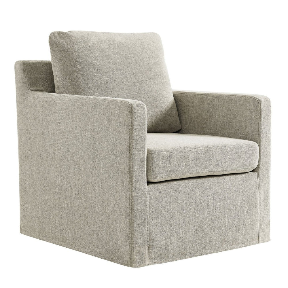 Modway Furniture Serene Slipcovered Swivel Armchair with Plush Cushioning for Modern Living Spaces and Comfort Linen EEI-6910-LIN