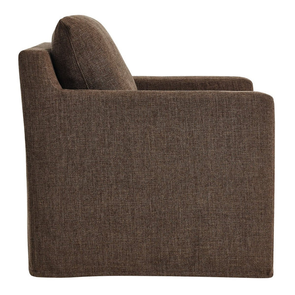 Modway Furniture Serene Slipcovered Swivel Armchair with Plush Cushioning for Modern Living Spaces and Comfort Mocha EEI-6910-MOC