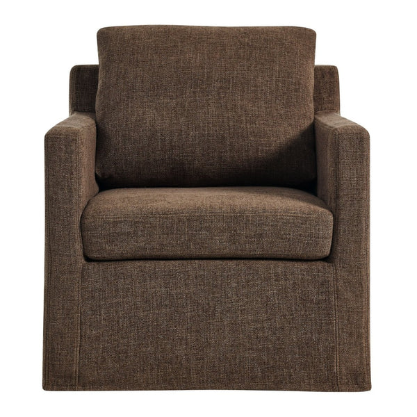 Modway Furniture Serene Slipcovered Swivel Armchair with Plush Cushioning for Modern Living Spaces and Comfort Mocha EEI-6910-MOC