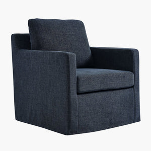 Modway Furniture Serene Slipcovered Swivel Armchair with Plush Cushioning for Modern Living Spaces and Comfort Slate Blue EEI-6910-SLB