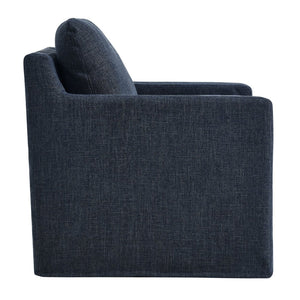 Modway Furniture Serene Slipcovered Swivel Armchair with Plush Cushioning for Modern Living Spaces and Comfort Slate Blue EEI-6910-SLB