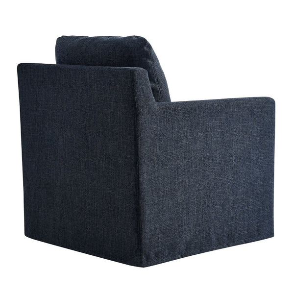 Modway Furniture Serene Slipcovered Swivel Armchair with Plush Cushioning for Modern Living Spaces and Comfort Slate Blue EEI-6910-SLB