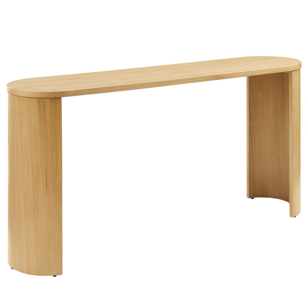 Modway Furniture Aspect Oval Wood Console Table - Chic Oak Entryway Design with Reversible Legs & Slim Profile EEI-6912-OAK