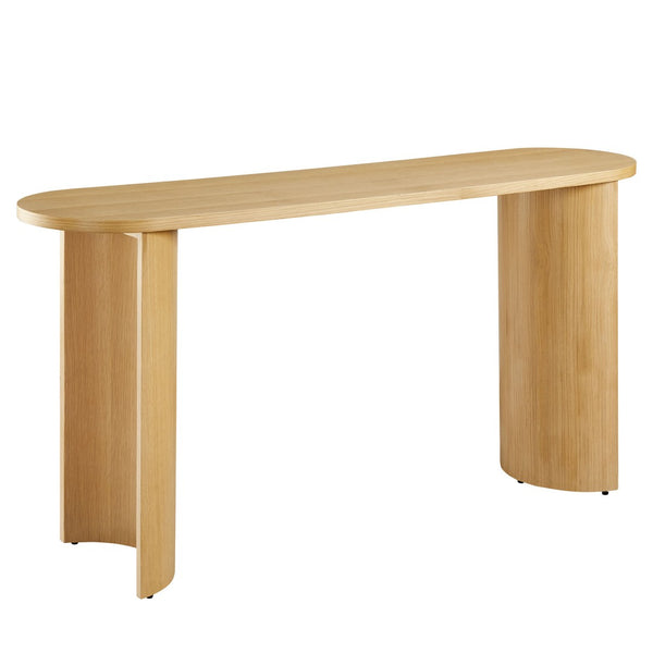 Modway Furniture Aspect Oval Wood Console Table - Chic Oak Entryway Design with Reversible Legs & Slim Profile EEI-6912-OAK