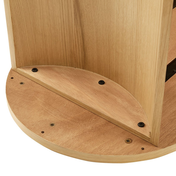 Modway Furniture Aspect Oval Wood Coffee Table - Elegant Oak Design with Adjustable Legs for Stylish Living Spaces EEI-6911-OAK