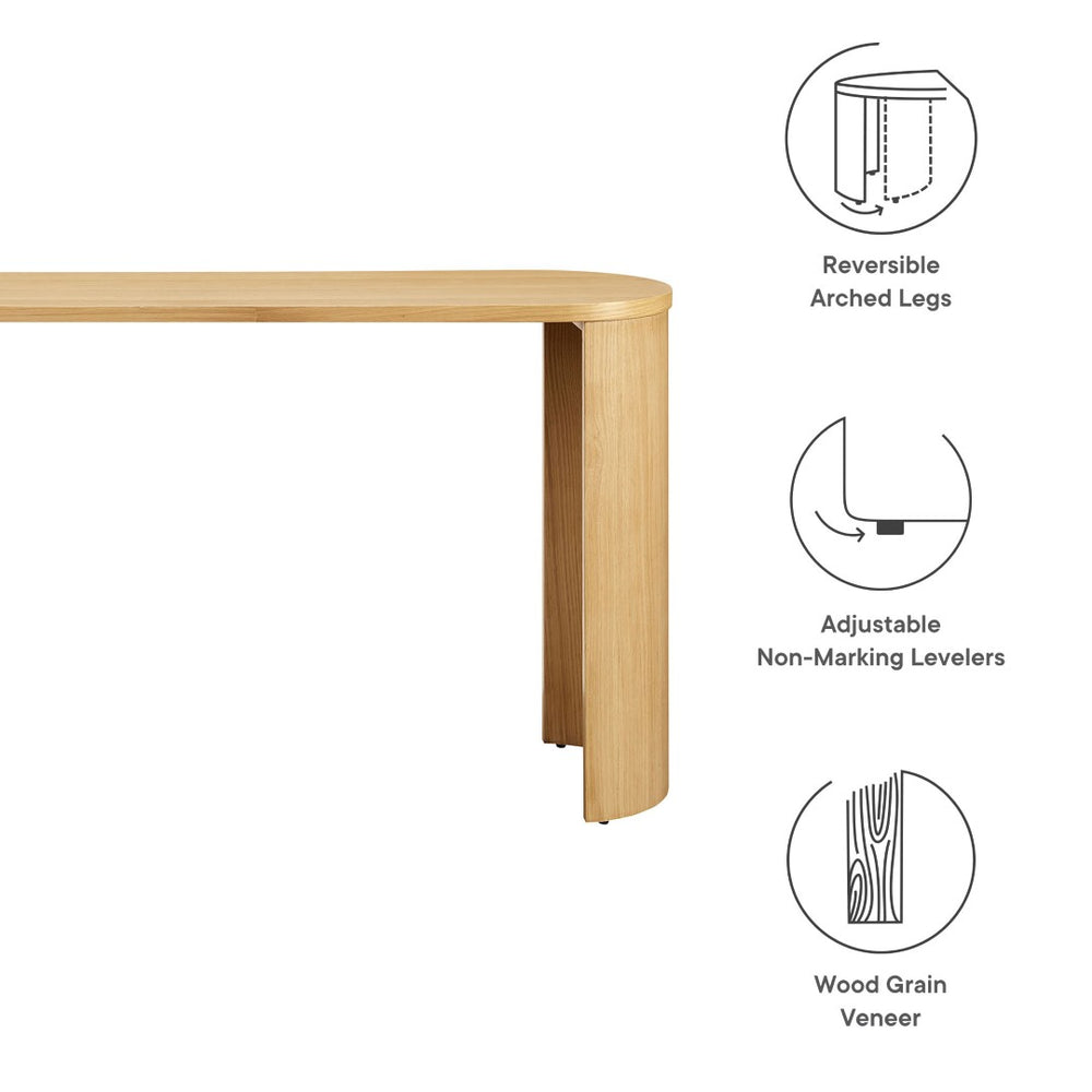Modway Furniture Aspect Oval Wood Console Table - Chic Oak Entryway Design with Reversible Legs & Slim Profile EEI-6912-OAK