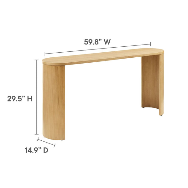 Modway Furniture Aspect Oval Wood Console Table - Chic Oak Entryway Design with Reversible Legs & Slim Profile EEI-6912-OAK