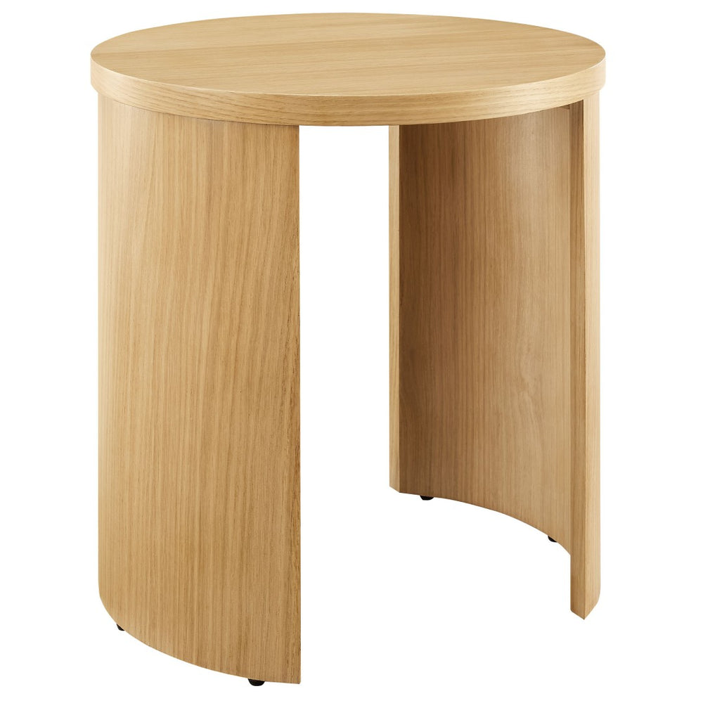 Modway Furniture Aspect Round Wood End Table - Modern Oak Accent for Small Spaces, Minimalist Design & Easy Assembly EEI-6913-OAK
