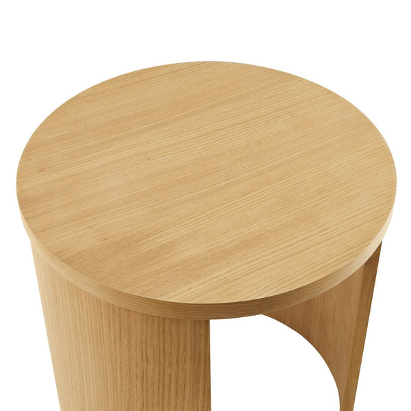 Modway Furniture Aspect Round Wood End Table - Modern Oak Accent for Small Spaces, Minimalist Design & Easy Assembly EEI-6913-OAK