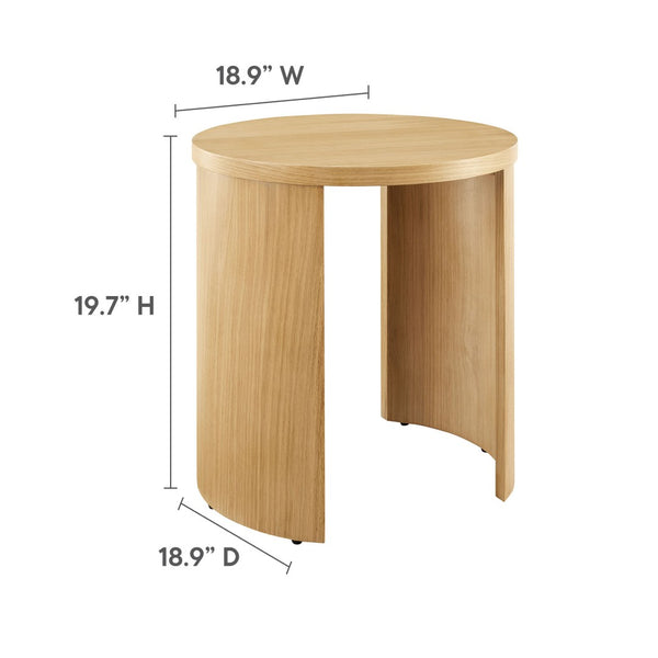 Modway Furniture Aspect Round Wood End Table - Modern Oak Accent for Small Spaces, Minimalist Design & Easy Assembly EEI-6913-OAK