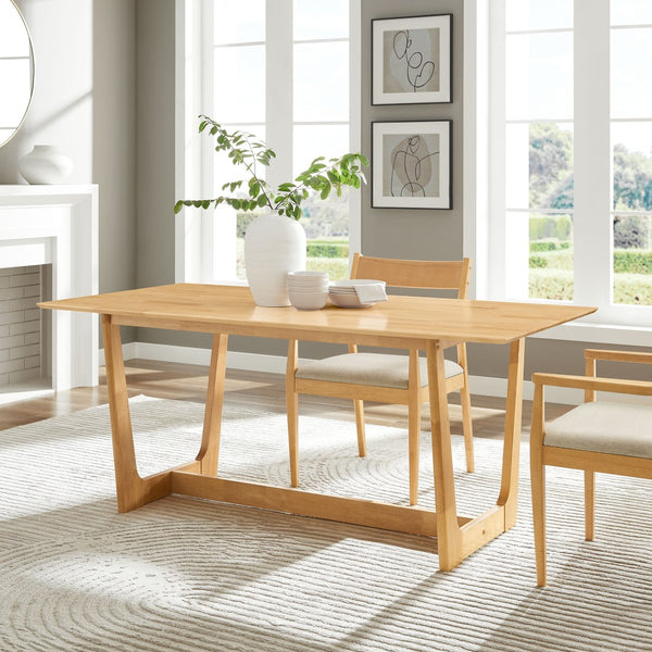 Modway Furniture Solara 71" Elegant Rectangle Wood Dining Table - Mid-Century Style for Versatile Spaces Natural EEI-6914-NAT