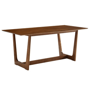 Modway Furniture Solara 71" Elegant Rectangle Wood Dining Table - Mid-Century Style for Versatile Spaces Walnut EEI-6914-WAL