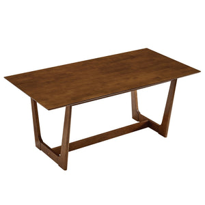 Modway Furniture Solara 71" Elegant Rectangle Wood Dining Table - Mid-Century Style for Versatile Spaces Walnut EEI-6914-WAL