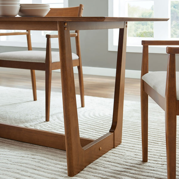 Modway Furniture Solara 71" Elegant Rectangle Wood Dining Table - Mid-Century Style for Versatile Spaces Walnut EEI-6914-WAL