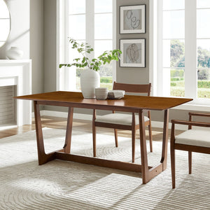 Modway Furniture Solara 71" Elegant Rectangle Wood Dining Table - Mid-Century Style for Versatile Spaces Walnut EEI-6914-WAL