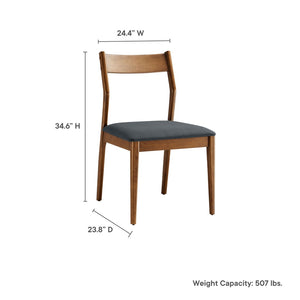 Modway Furniture Solara Vegan Leather Dining Side Chairs Set of 2 – Mid-Century Modern Comfort in Walnut Black EEI-6917-WAL-BLK