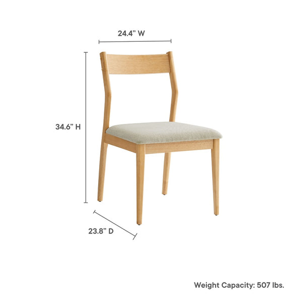 Modway Furniture Solara 7-Piece Wood Dining Set with Upholstered Chairs – Modern Design for Stylish Gatherings Natural Heathered Weave Beige EEI-7079-NAT-HEB