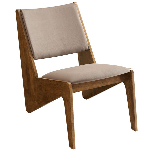 Modway Furniture Rylina Vegan Leather Accent Chairs Set of 2 - Mid-Century Modern Comfort for Any Space Walnut Brown EEI-6922-WAL-BRN