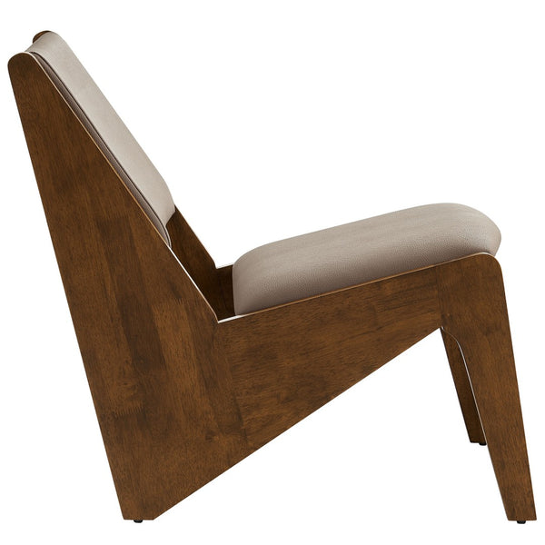 Modway Furniture Rylina Vegan Leather Accent Chairs Set of 2 - Mid-Century Modern Comfort for Any Space Walnut Brown EEI-6922-WAL-BRN