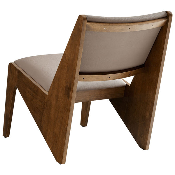 Modway Furniture Rylina Vegan Leather Accent Chairs Set of 2 - Mid-Century Modern Comfort for Any Space Walnut Brown EEI-6922-WAL-BRN