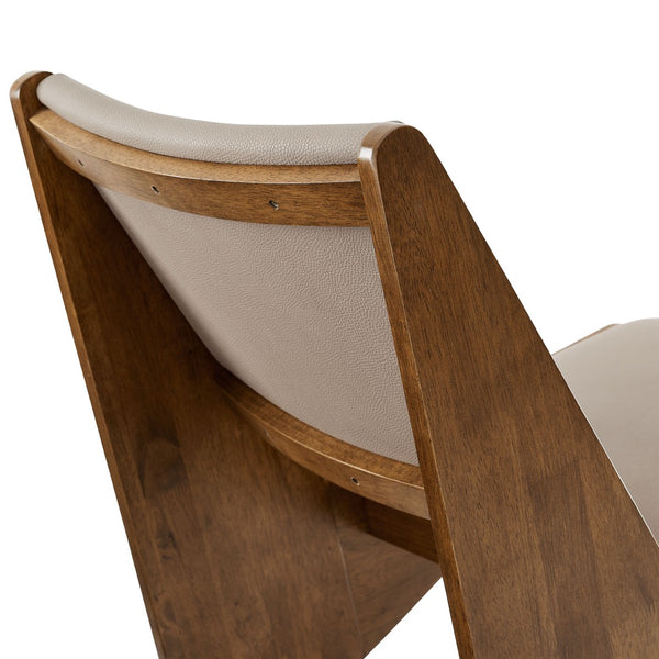 Modway Furniture Rylina Vegan Leather Accent Chairs Set of 2 - Mid-Century Modern Comfort for Any Space Walnut Brown EEI-6922-WAL-BRN