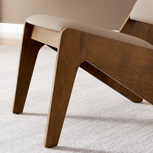 Modway Furniture Rylina Vegan Leather Accent Chairs Set of 2 - Mid-Century Modern Comfort for Any Space Walnut Brown EEI-6922-WAL-BRN