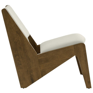 Modway Furniture Rylina Vegan Leather Accent Chairs Set of 2 - Mid-Century Modern Comfort for Any Space Weathered Oak Stone EEI-6922-WEO-STO