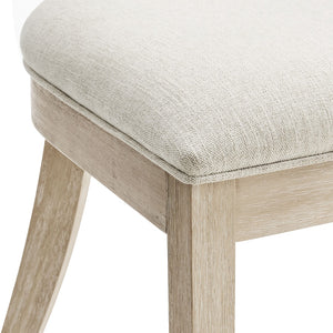 Modway Furniture Peregrine Upholstered Dining Chairs Set of 2 - Stylish Mid-Century Modern Accent Seating for Home Natural Heathered Weave Ivory EEI-6923-NAT-HEI