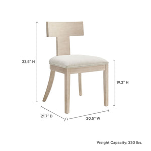 Modway Furniture Peregrine Upholstered Dining Chairs Set of 2 - Stylish Mid-Century Modern Accent Seating for Home Natural Heathered Weave Ivory EEI-6923-NAT-HEI