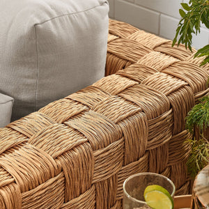 Modway Furniture Thames Outdoor Patio Armchair - Durable Rattan & Plush Cushions for Relaxing Garden Lounging EEI-6925-NAT-LGR