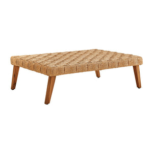 Modway Furniture Thames Outdoor Patio Rattan Coffee Table - Durable, Weather-Resistant, Stylish Acacia Wood Design EEI-6926-NAT