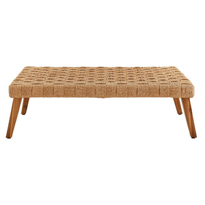 Modway Furniture Thames Outdoor Patio Rattan Coffee Table - Durable, Weather-Resistant, Stylish Acacia Wood Design EEI-6926-NAT