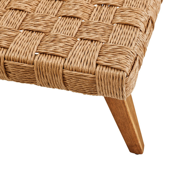 Modway Furniture Thames Outdoor Patio Rattan Coffee Table - Durable, Weather-Resistant, Stylish Acacia Wood Design EEI-6926-NAT