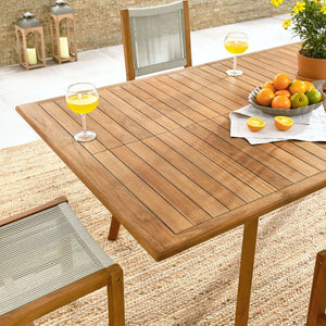 Modway Furniture Vienna 7-Piece Outdoor Teak and Rope Dining Set for Elegant Gatherings on Patios and Decks Natural Natural EEI-6927-NAT-NAT