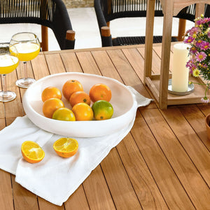 Modway Furniture Vienna 7-Piece Outdoor Teak Dining Set with Curved Armchairs – Stylish, Durable, and Weather-Resistant Natural Black EEI-6930-NAT-BLK